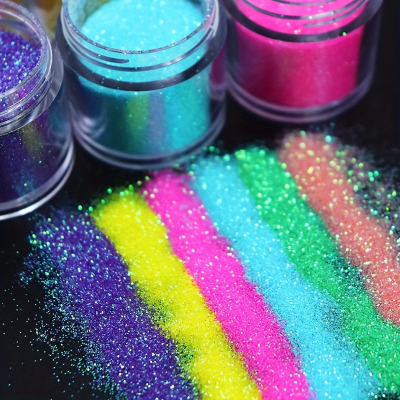 3pcs/Set Bottled Candy Colored Nail Glitter Summer Color 0.2Mm Fine Glitter Powder